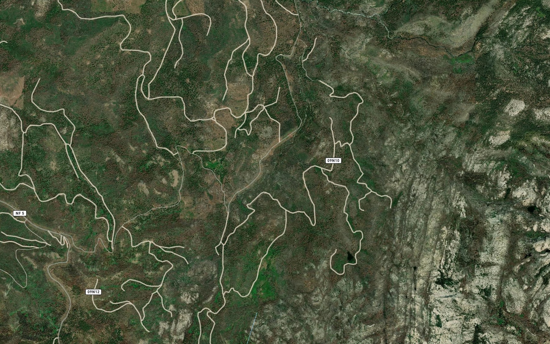 Satellite map of the Willow Flat Creek