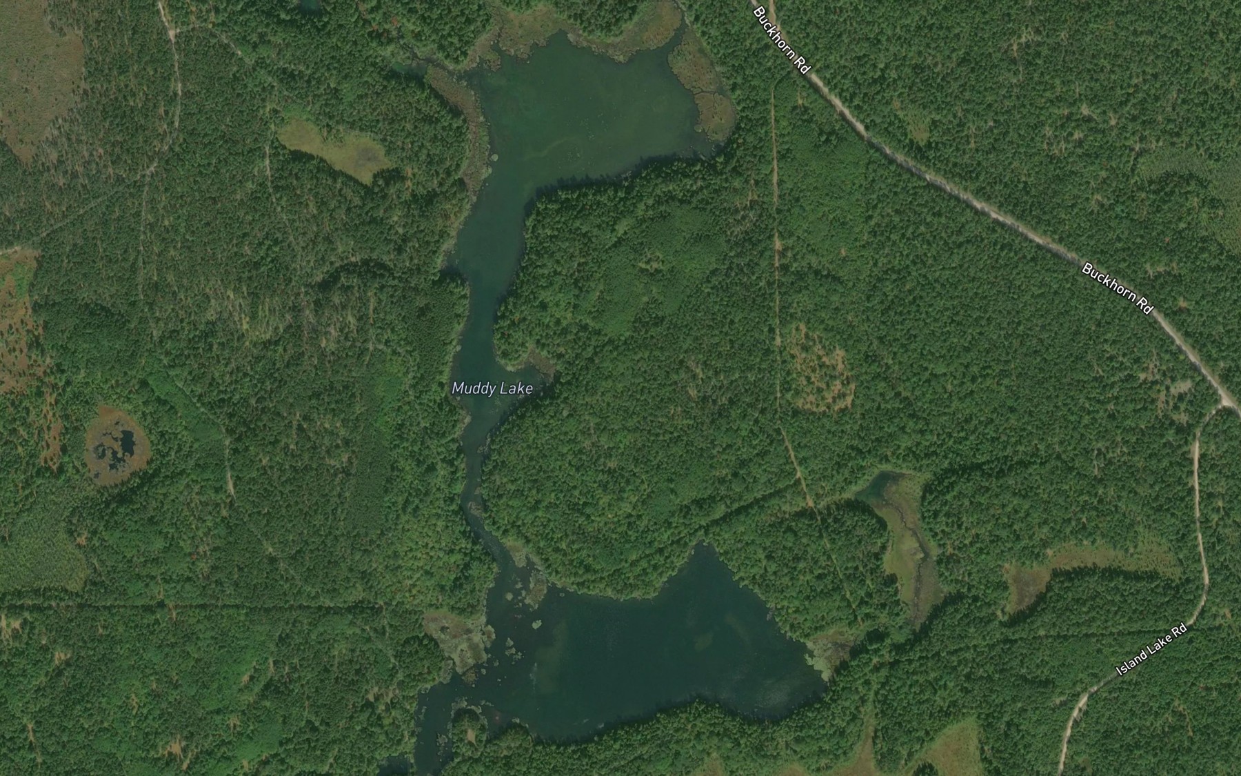Satellite map of the Muddy Lake