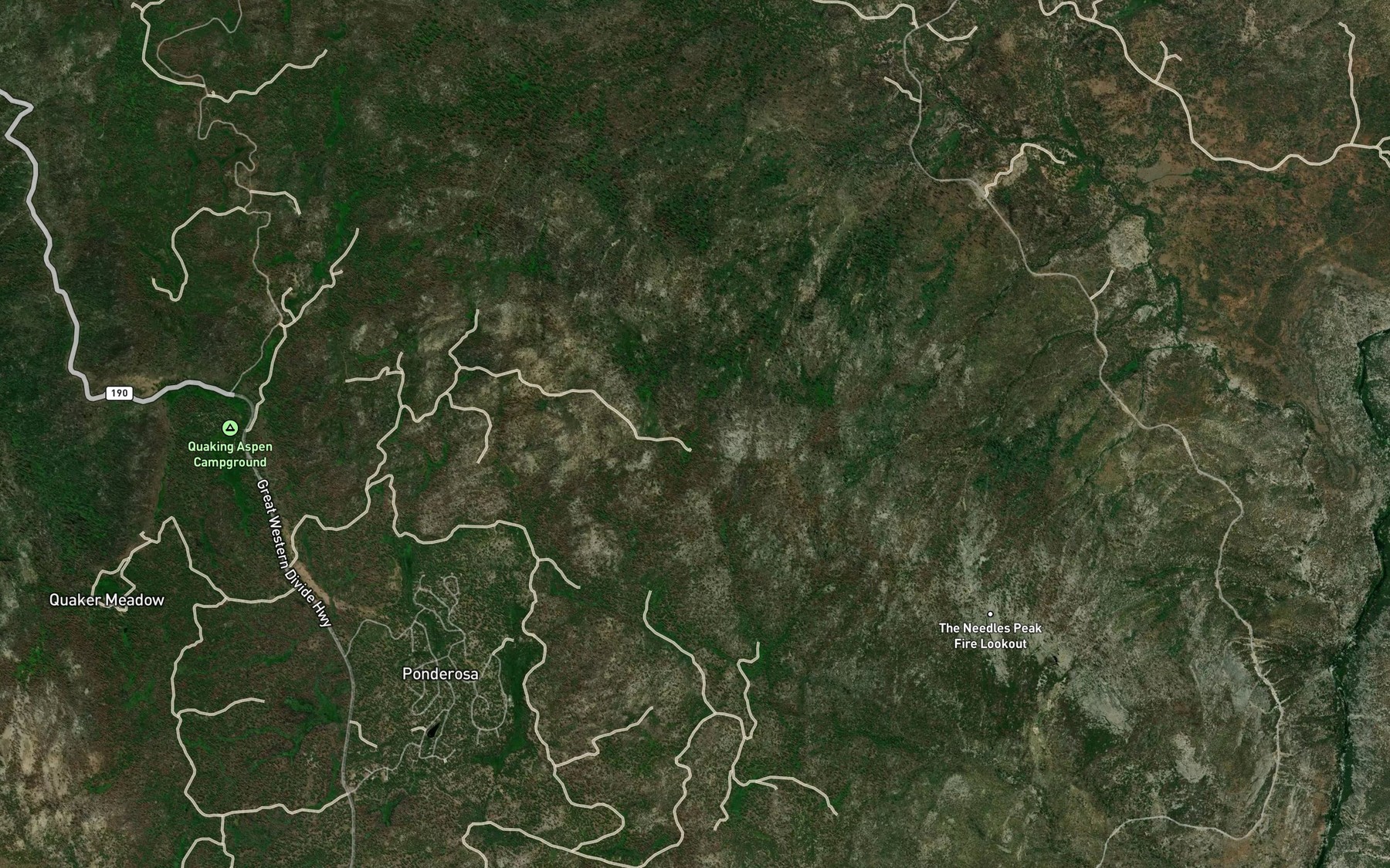 Satellite map of the Needle Spring