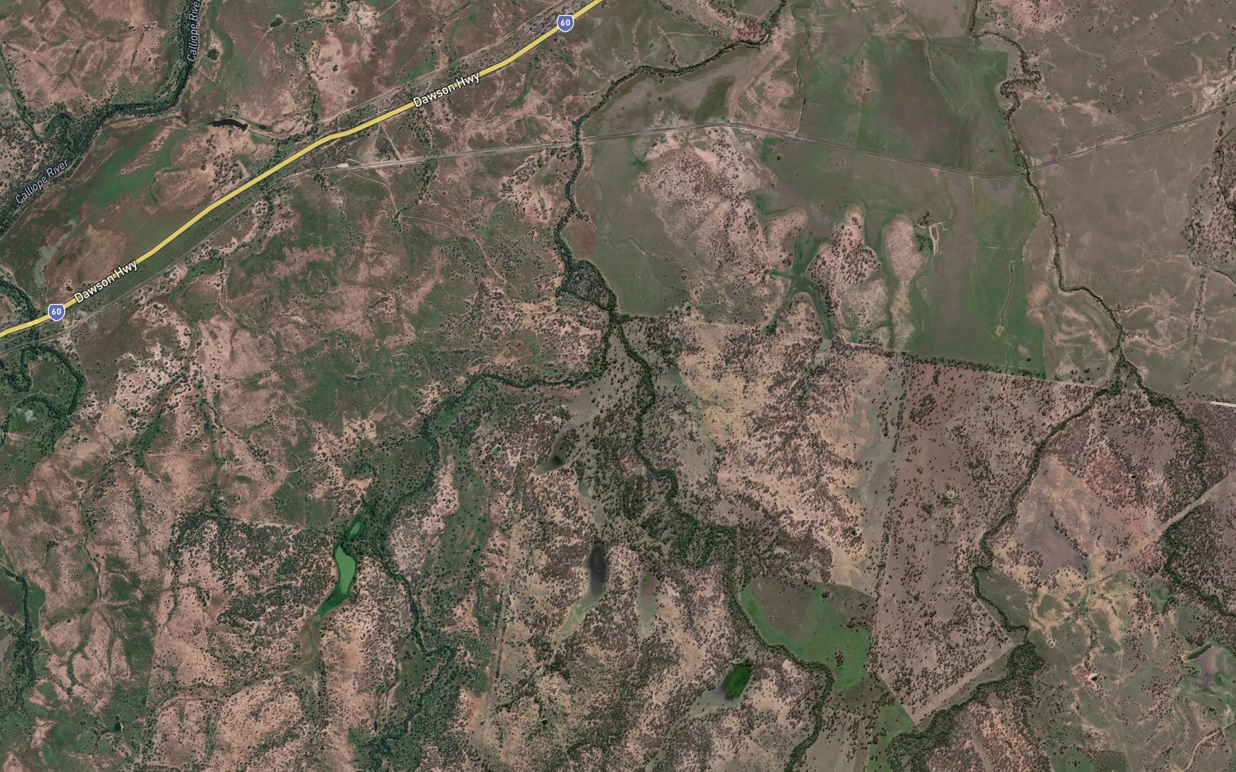 Satellite map of the Toms Creek