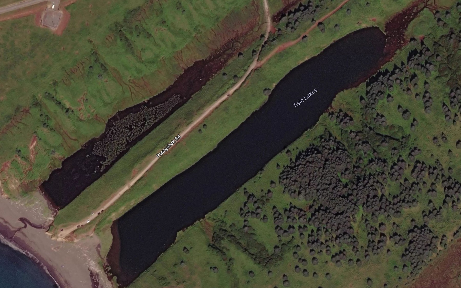 Satellite map of the East Twin Lake