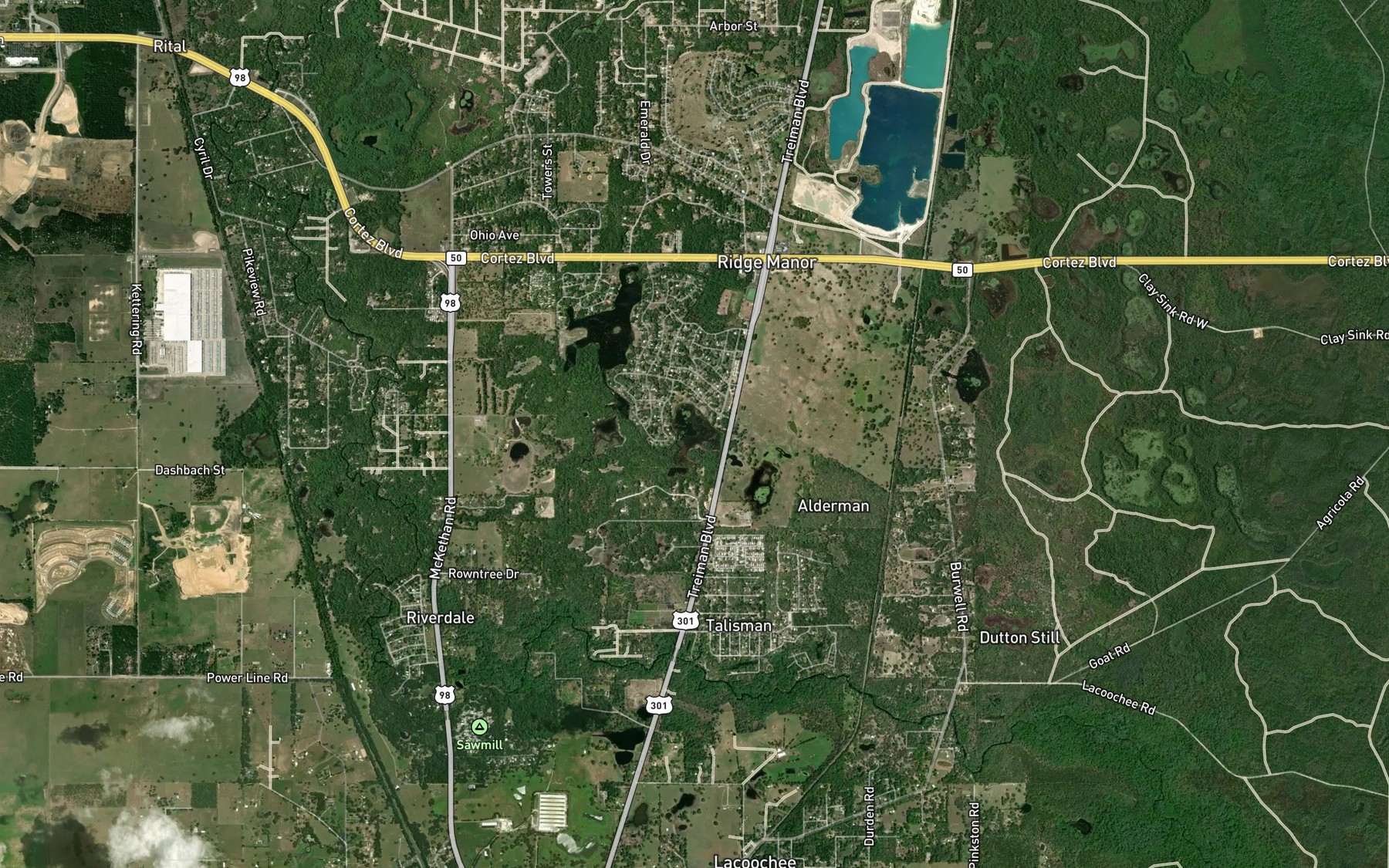 Satellite map of the Lake Francis