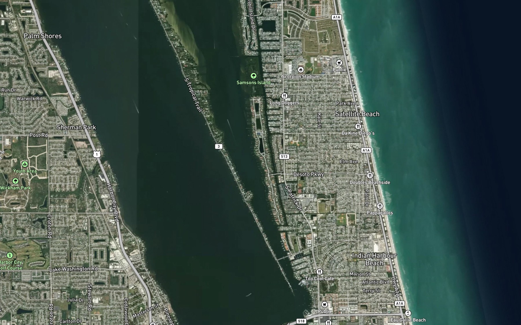 Satellite map of the Grand Canal