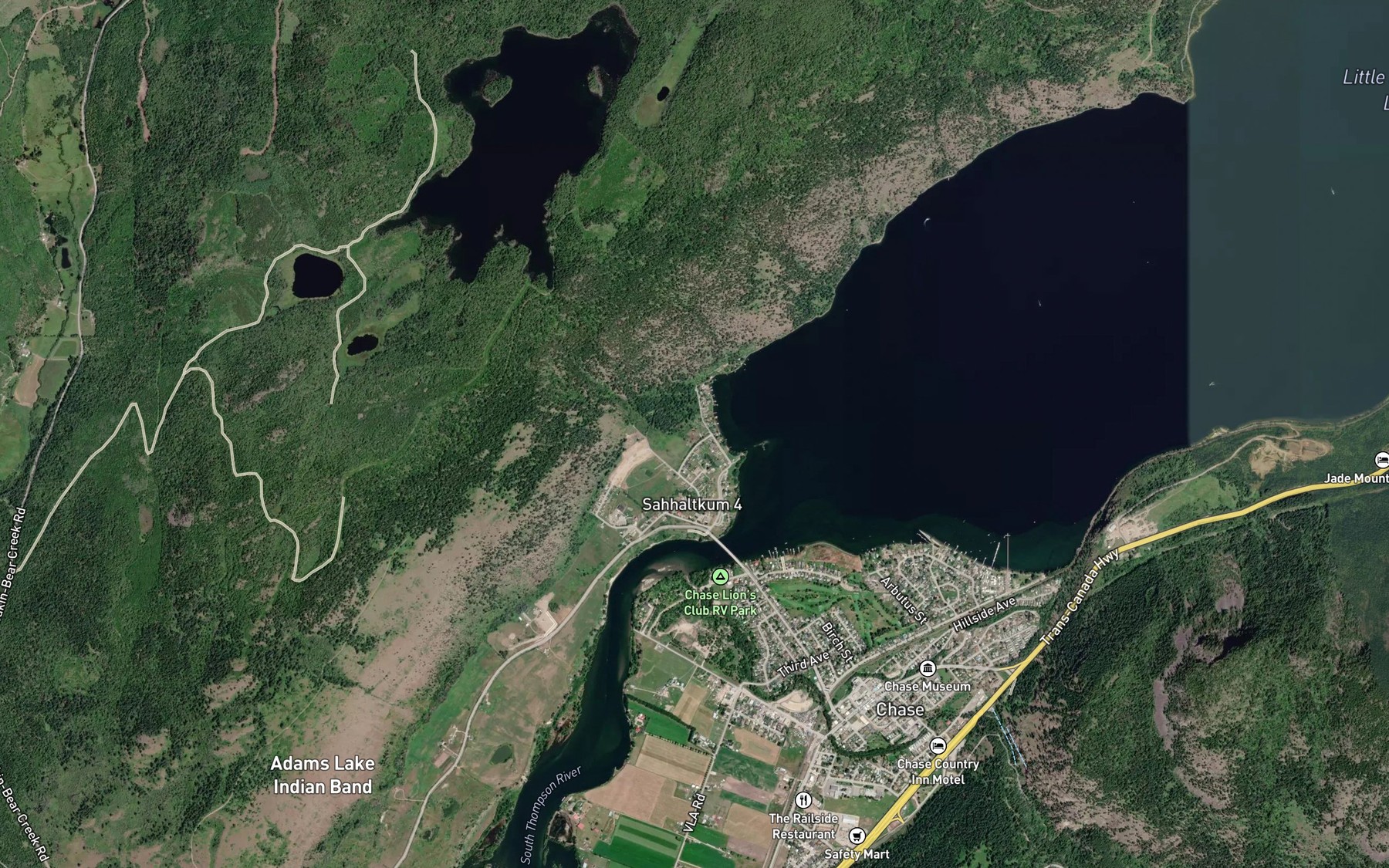 Satellite map of the Chase Creek