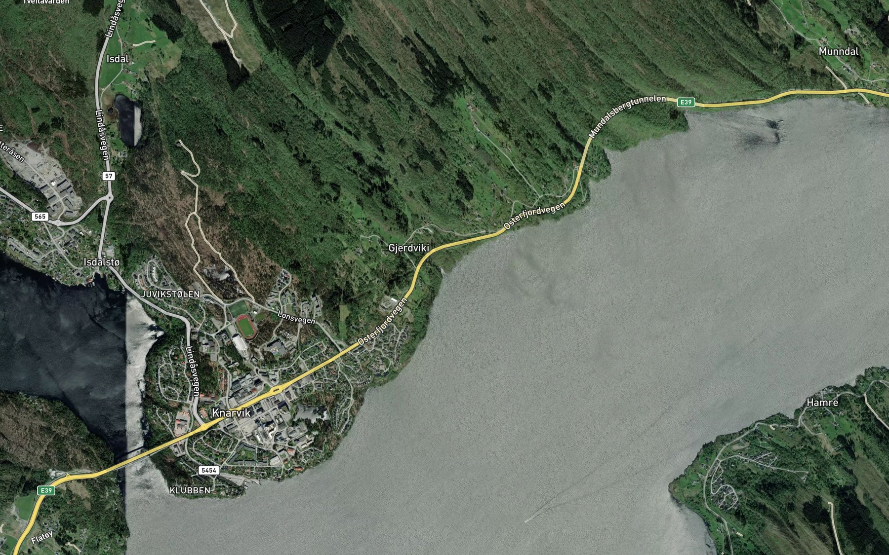 Satellite map of the Gjerviki