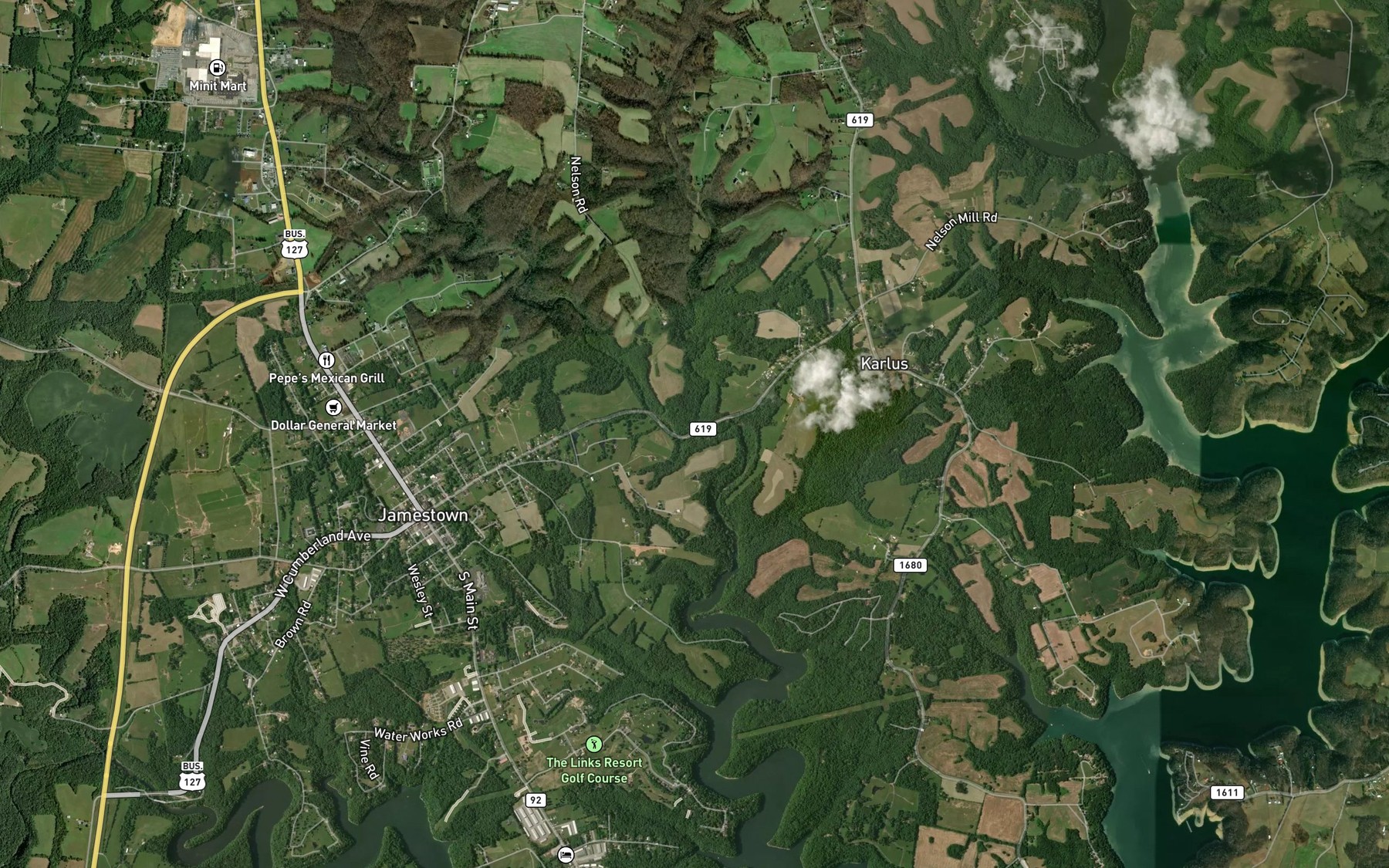 Satellite map of the Big Lily Creek