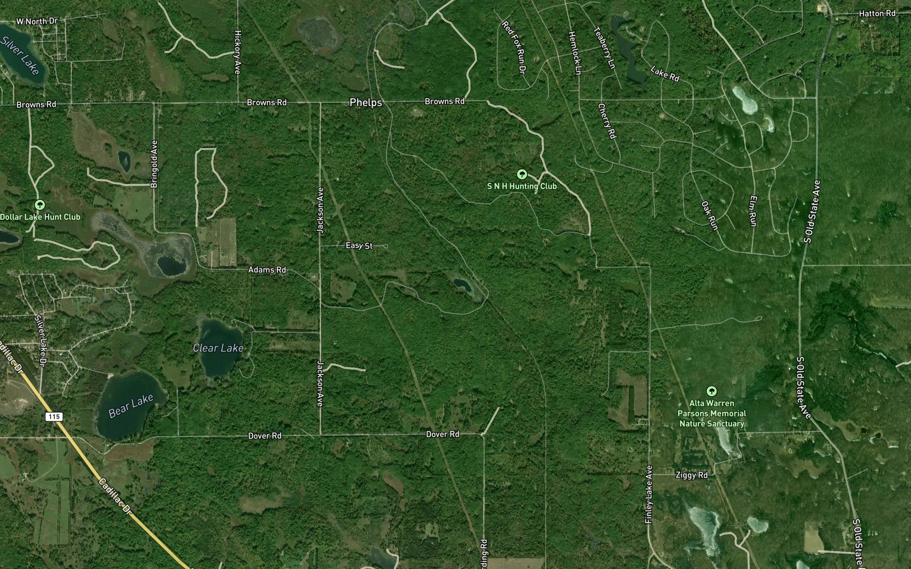 Satellite map of the Schoomaker Lake