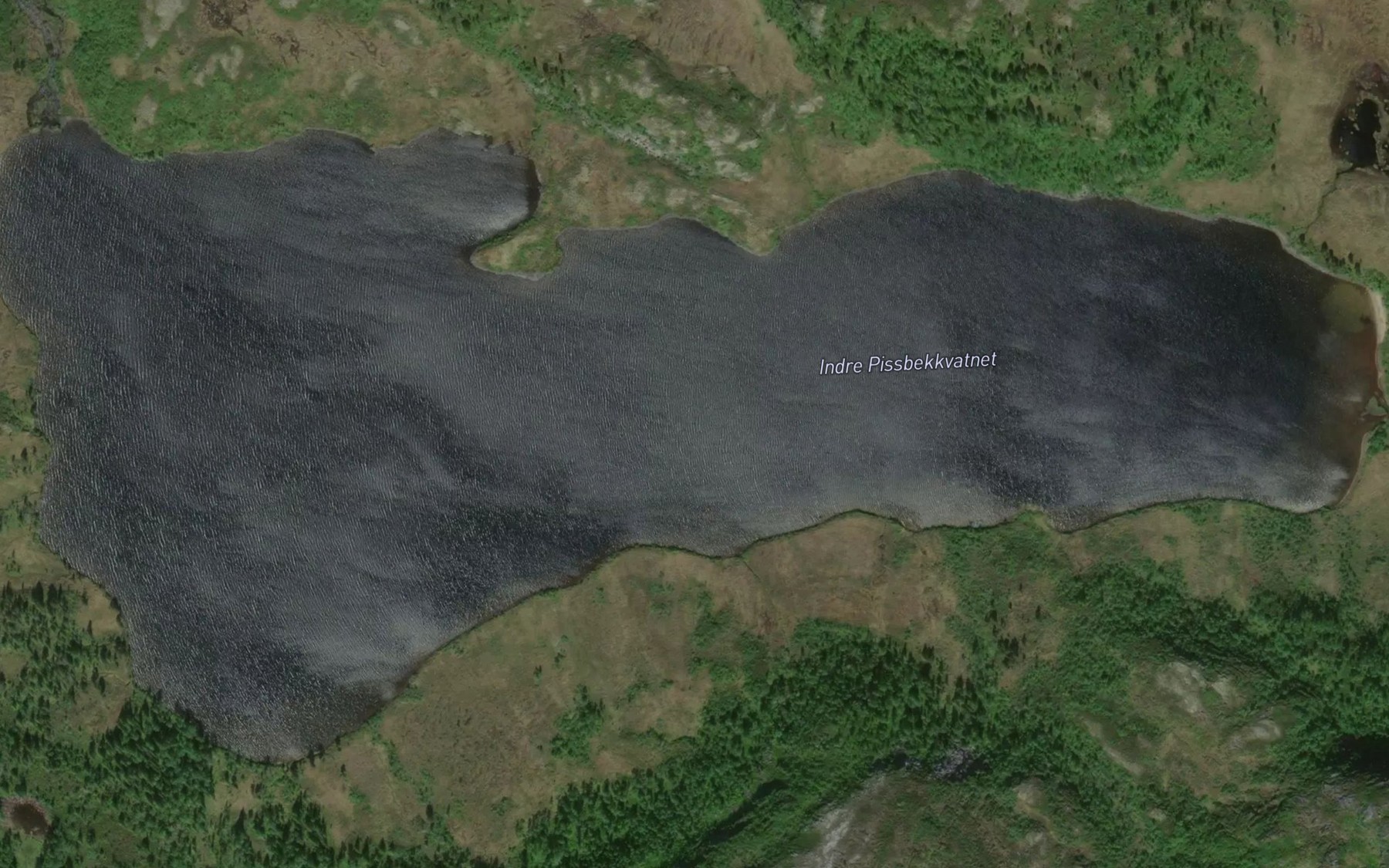 Satellite map of the Pissbekkvatnet,ovre