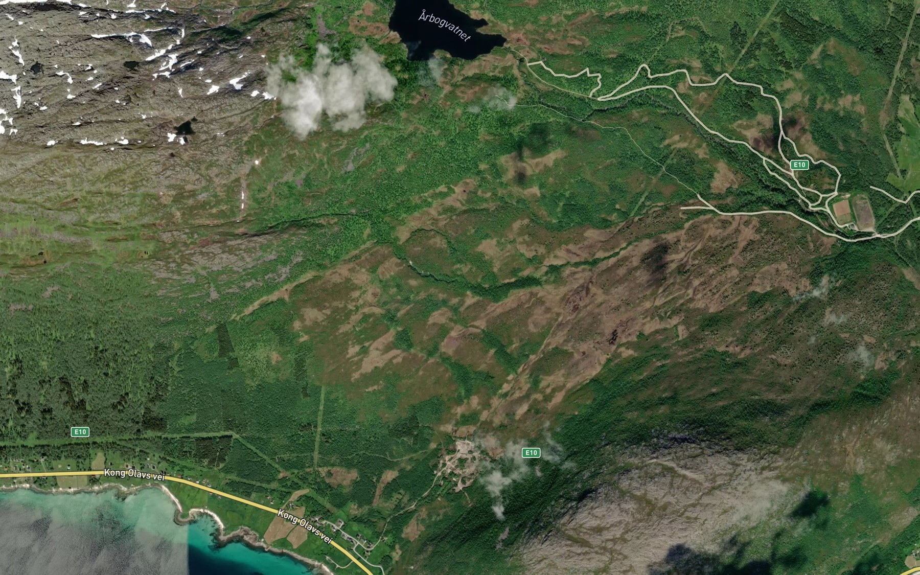Satellite map of the Sandaelva