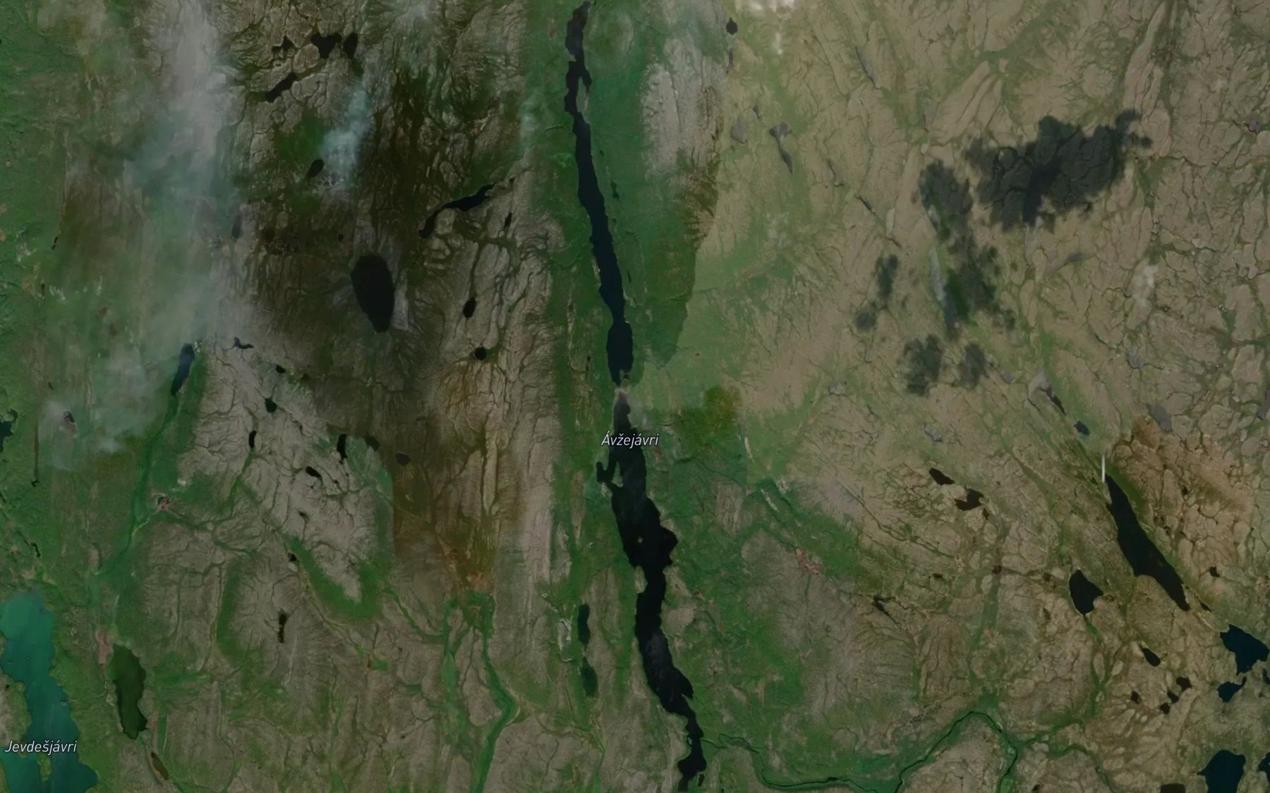 Satellite map of the Avvzejavri