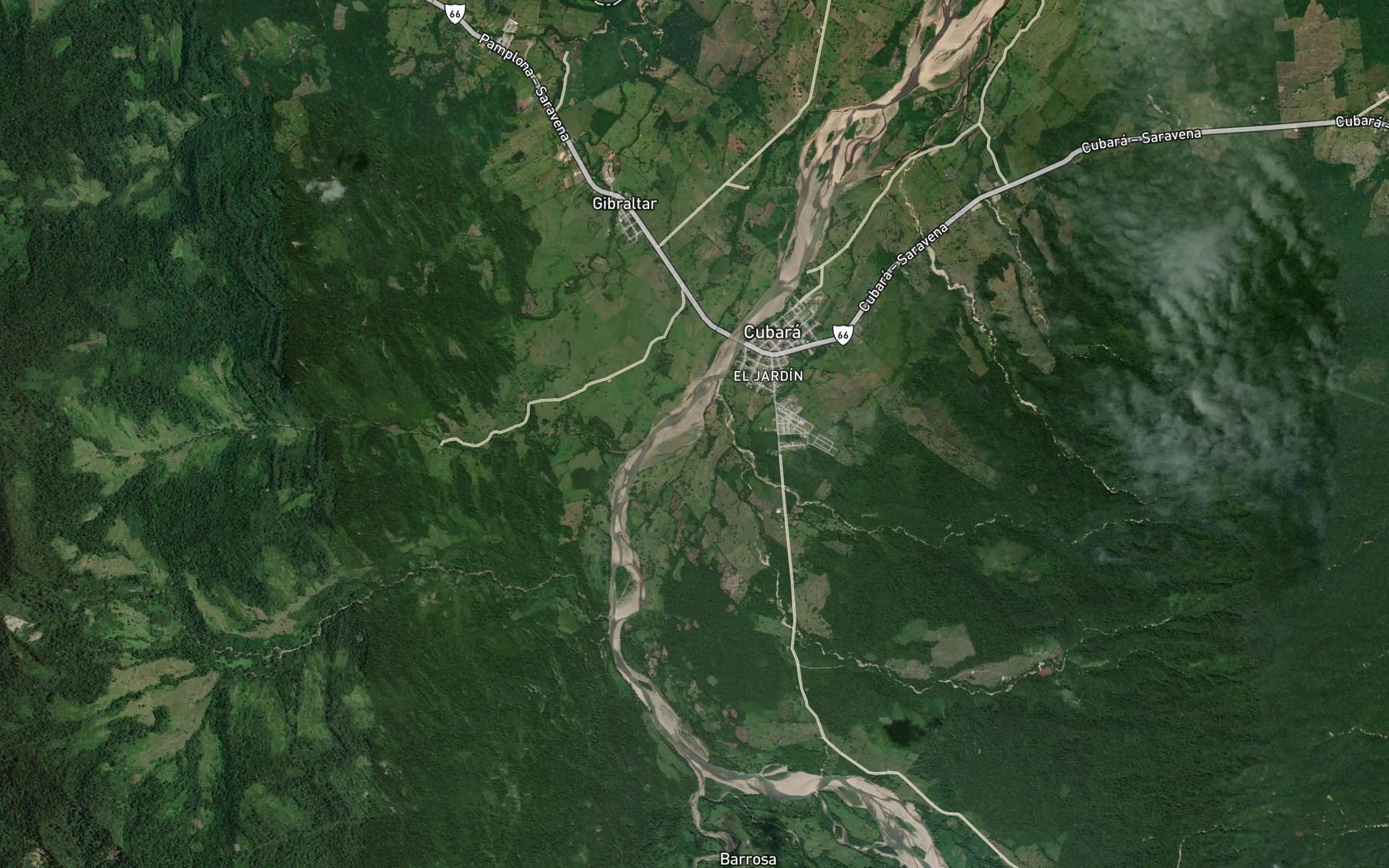 Satellite map of the Quebrada La Clarita
