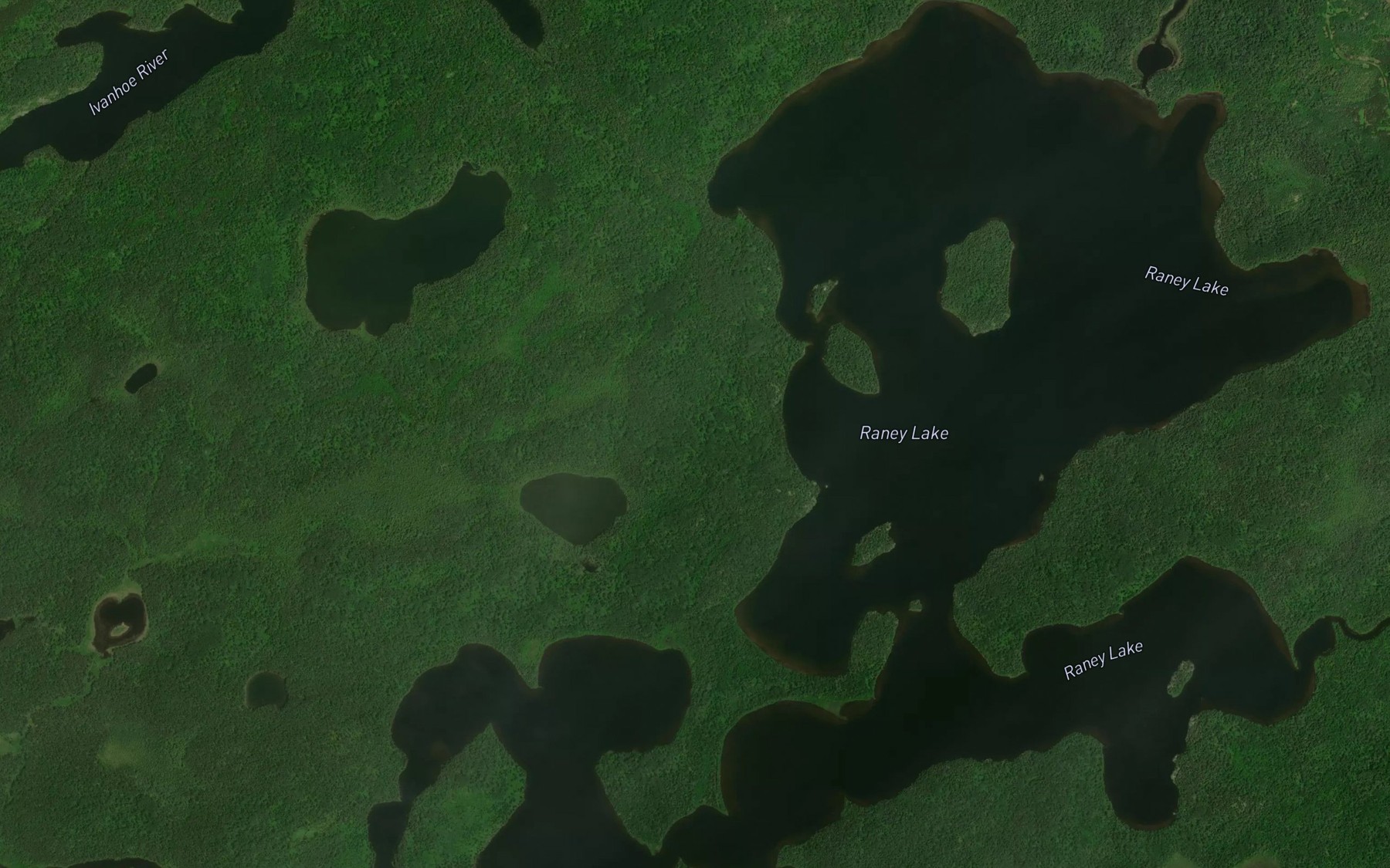 Satellite map of the Raney Lake