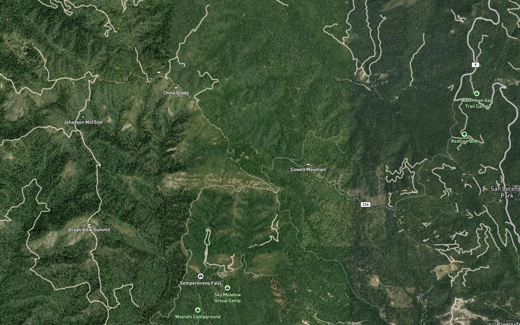 Satellite map of the Bulls Spring