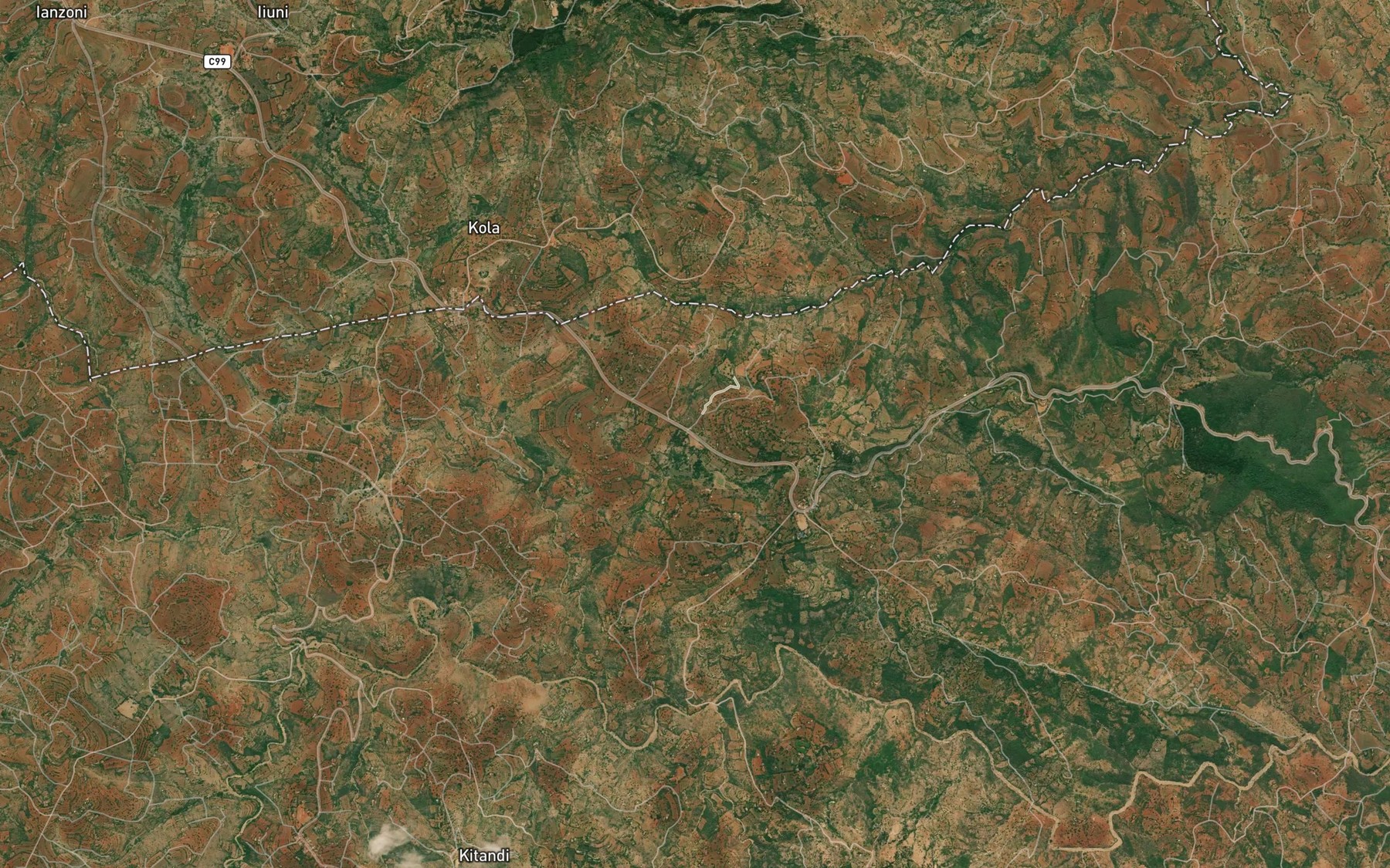 Satellite map of the Kivani Dam