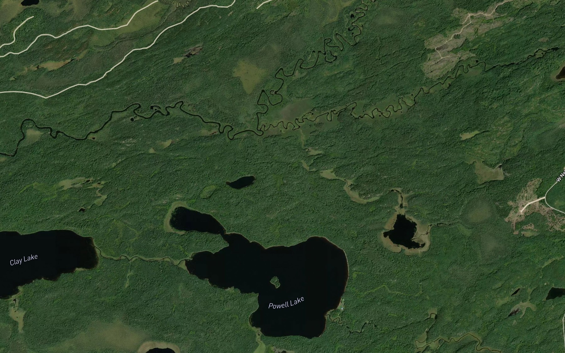Satellite map of the Obadinaw River