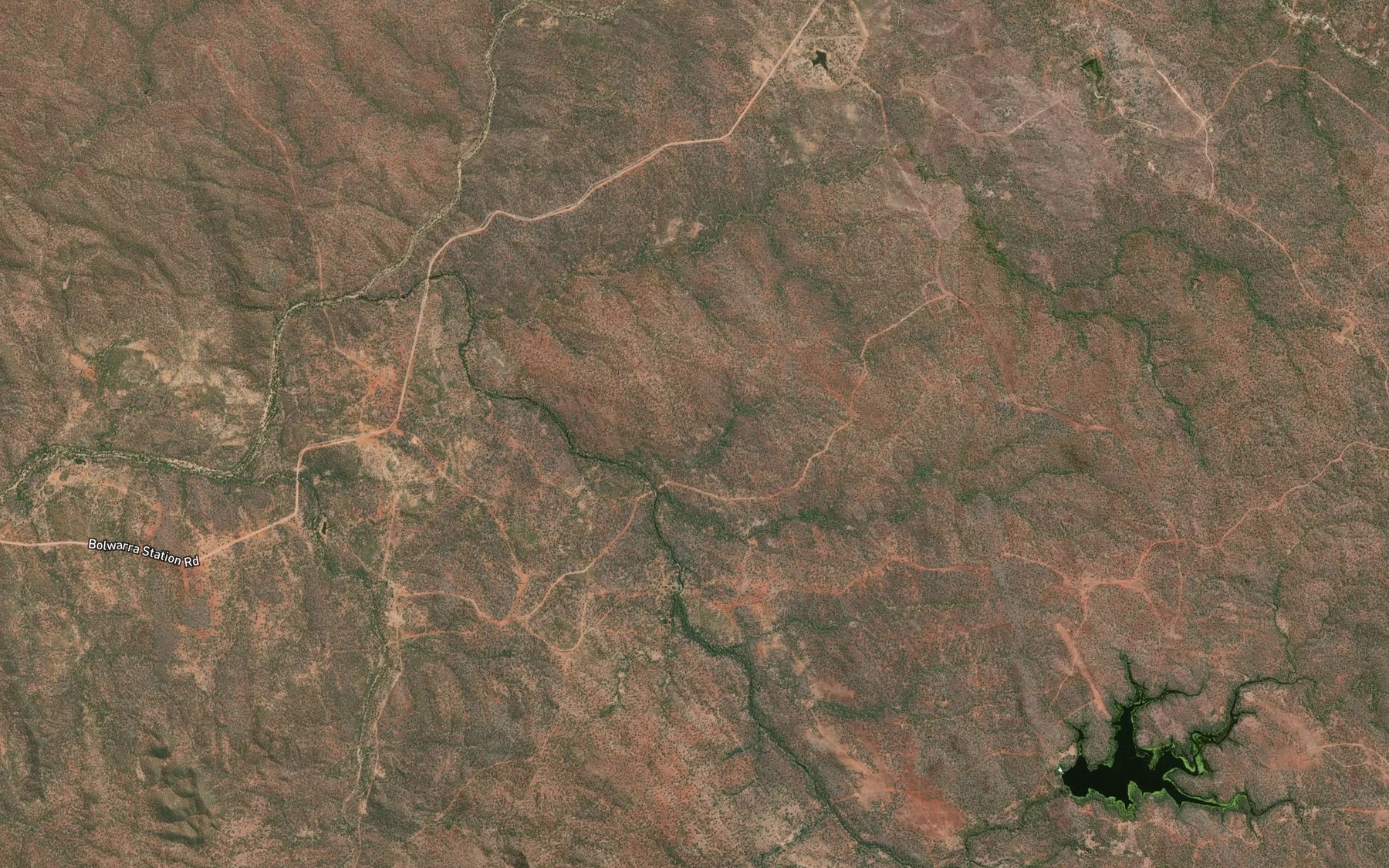 Satellite map of the Little Gin Creek