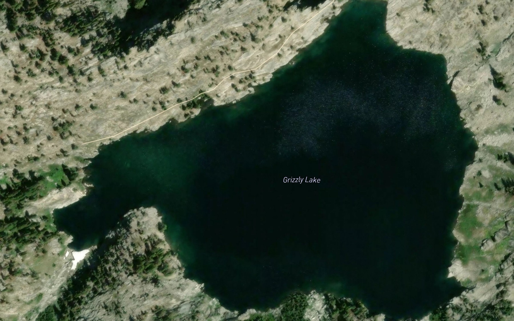 Satellite map of the Grizzly Lake