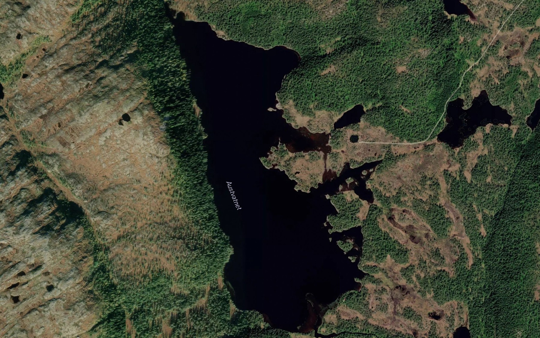 Satellite map of the Austvatnet