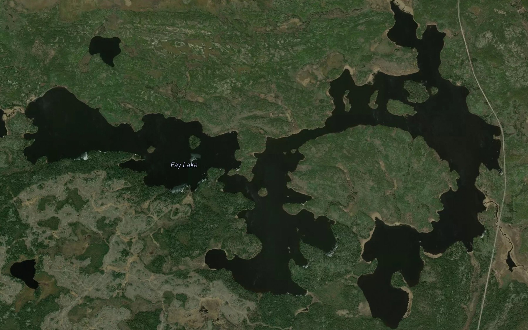 Satellite map of the Fay Lake