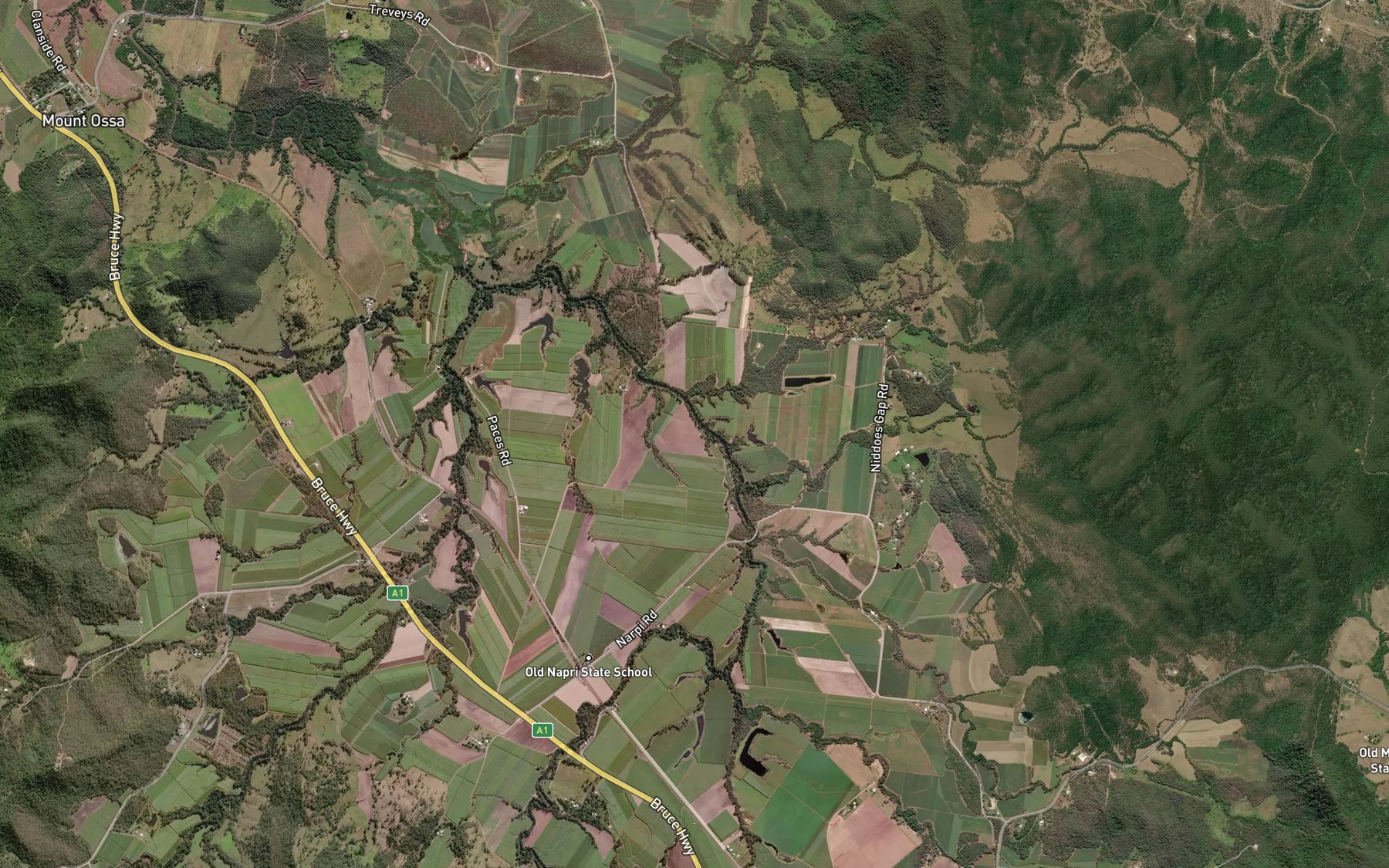 Satellite map of the Home Creek