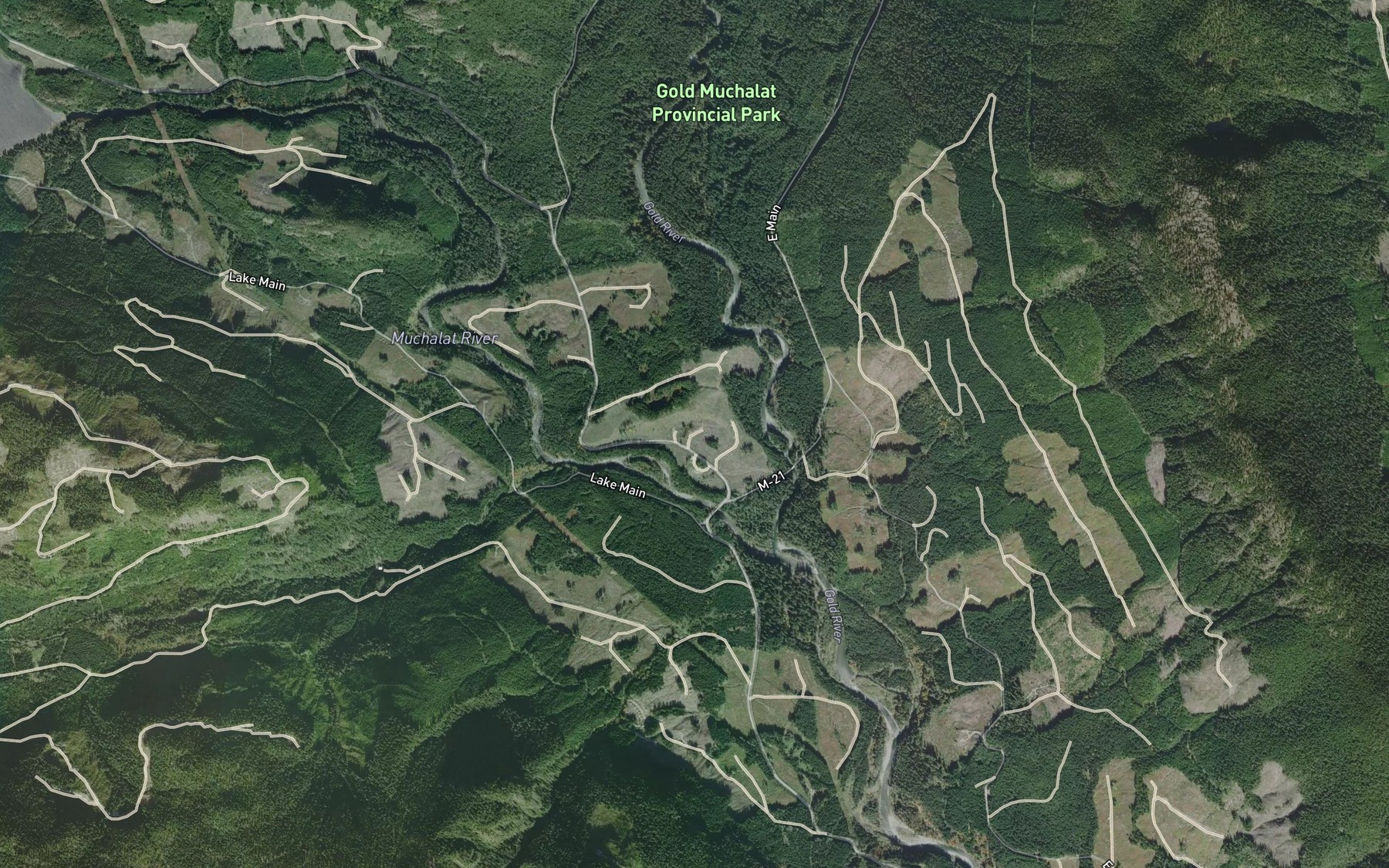Satellite map of the Muchalat River