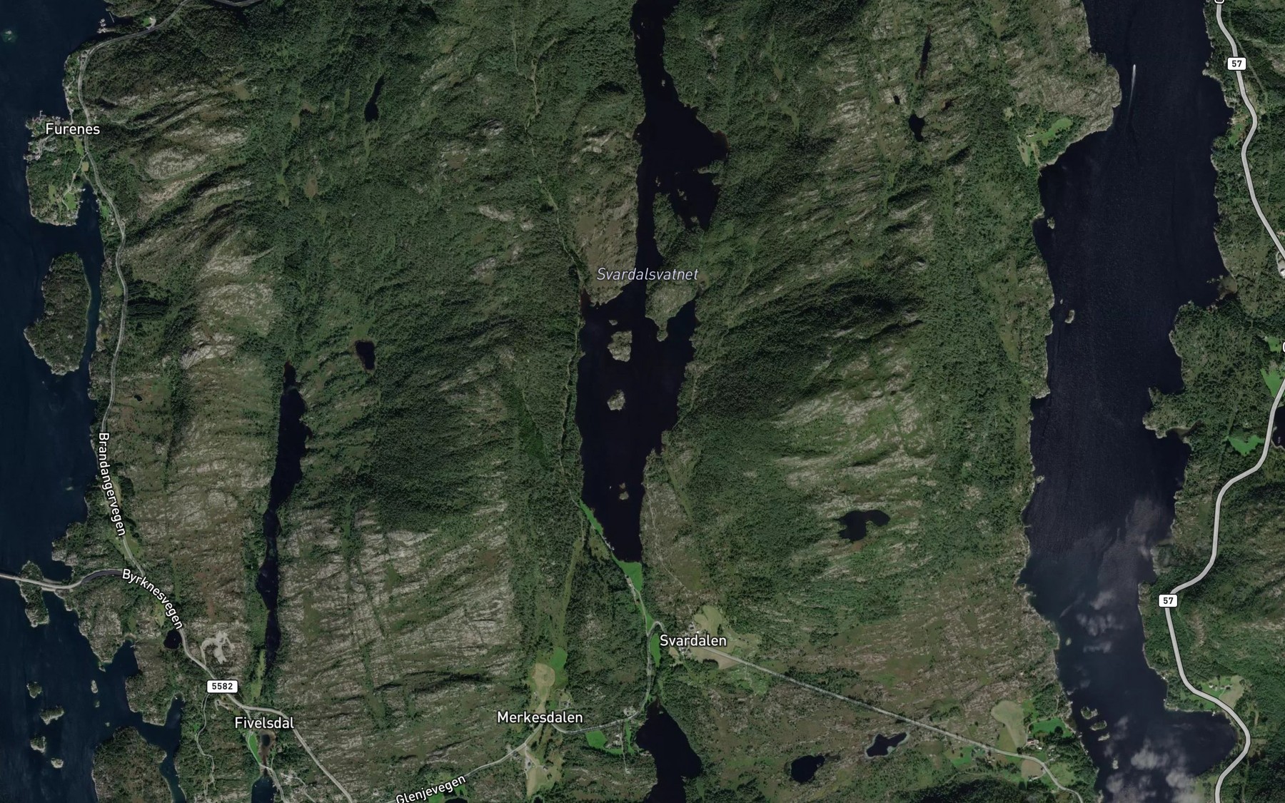 Satellite map of the Svardalsvatnet