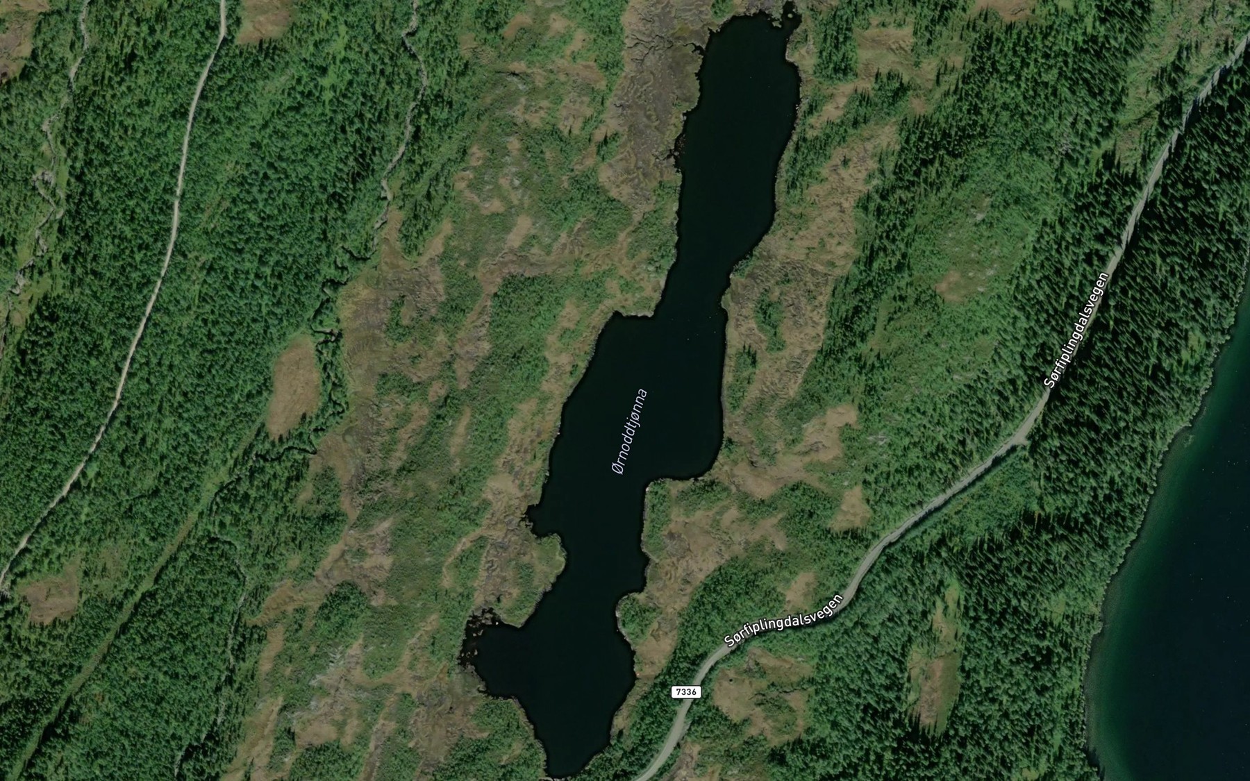 Satellite map of the Ornoddtjorna