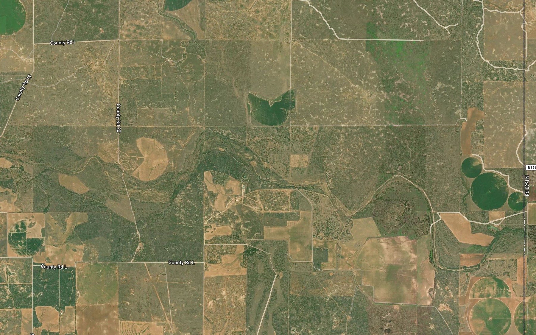 Satellite map of the Setters Creek