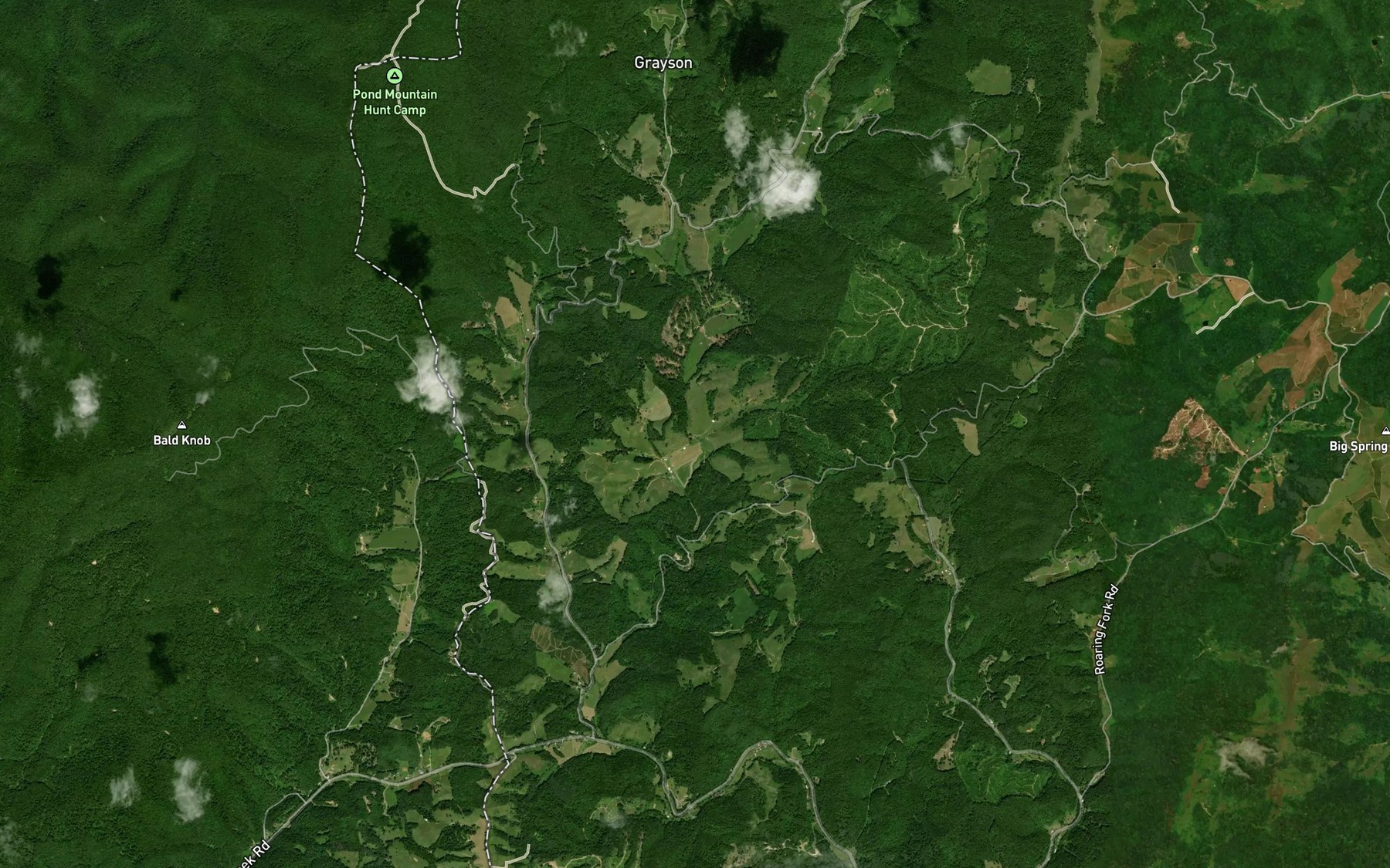 Satellite map of the Woodard Branch