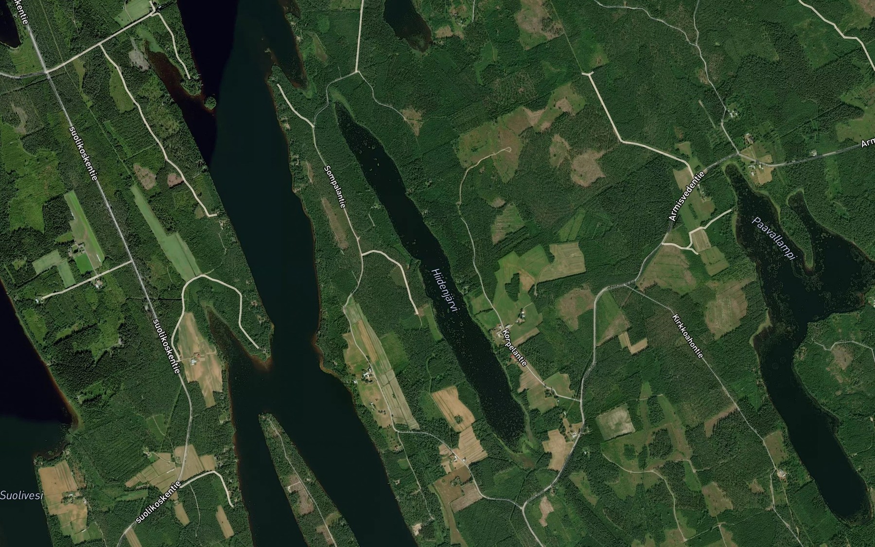 Satellite map of the Hiidenjarvi