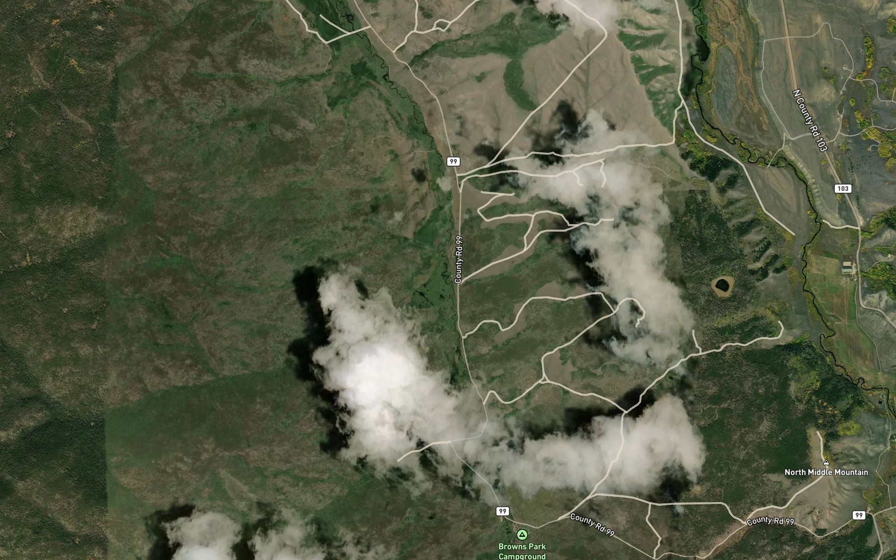 Satellite map of the Pine Creek
