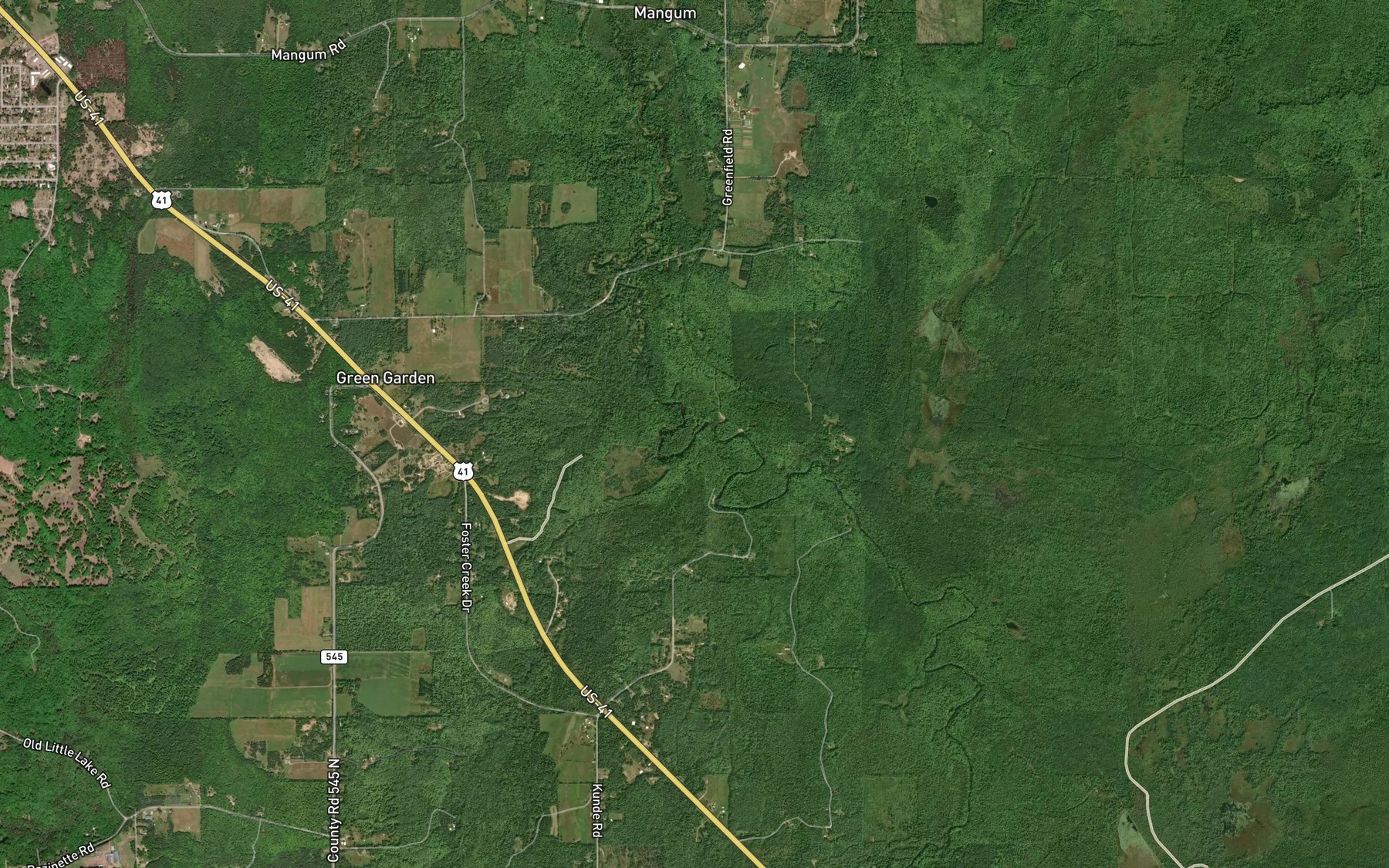 Satellite map of the Foster Creek