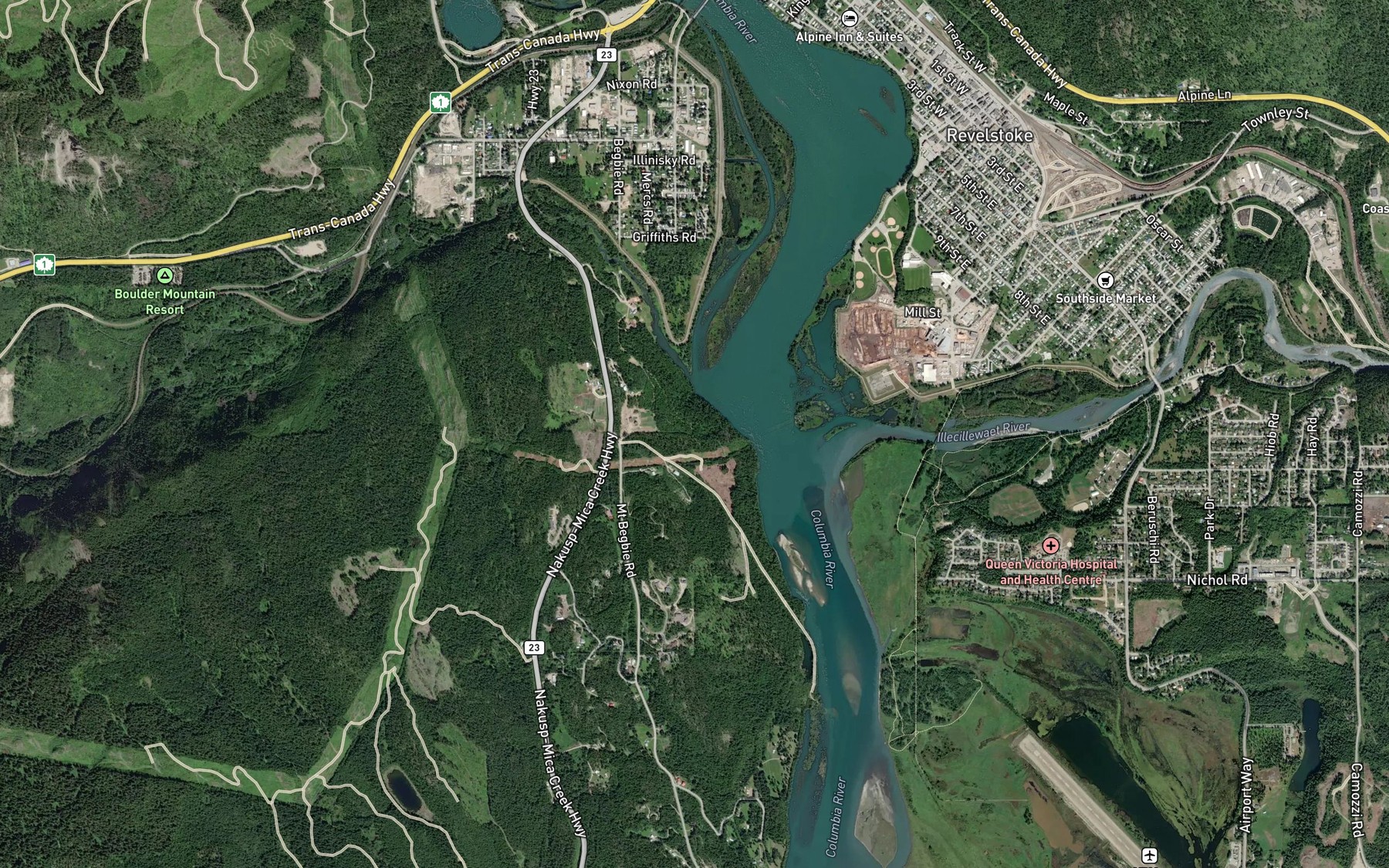 Satellite map of the Tonkawatla Creek