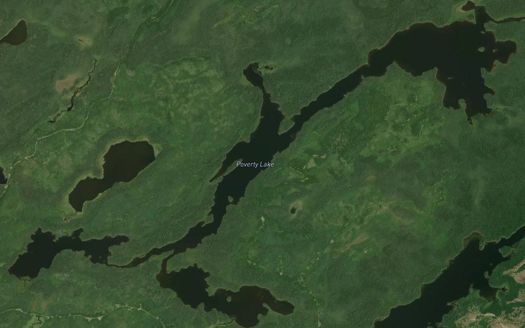 Satellite map of the Poverty Lake
