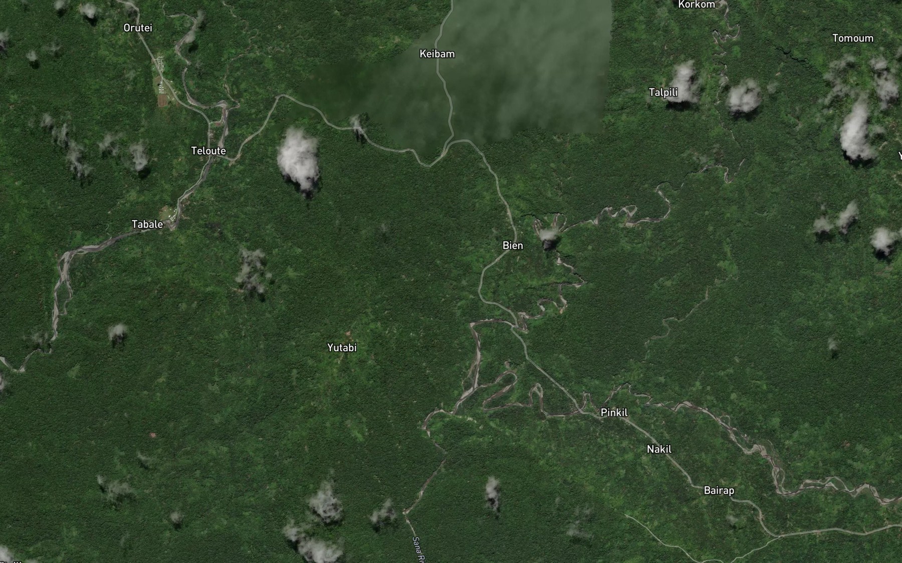 Satellite map of the Karfangi Creek
