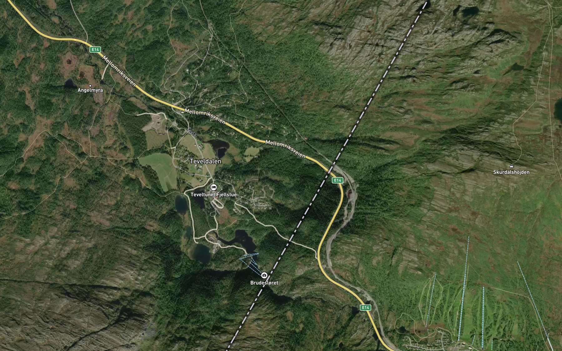 Satellite map of the Oybekken