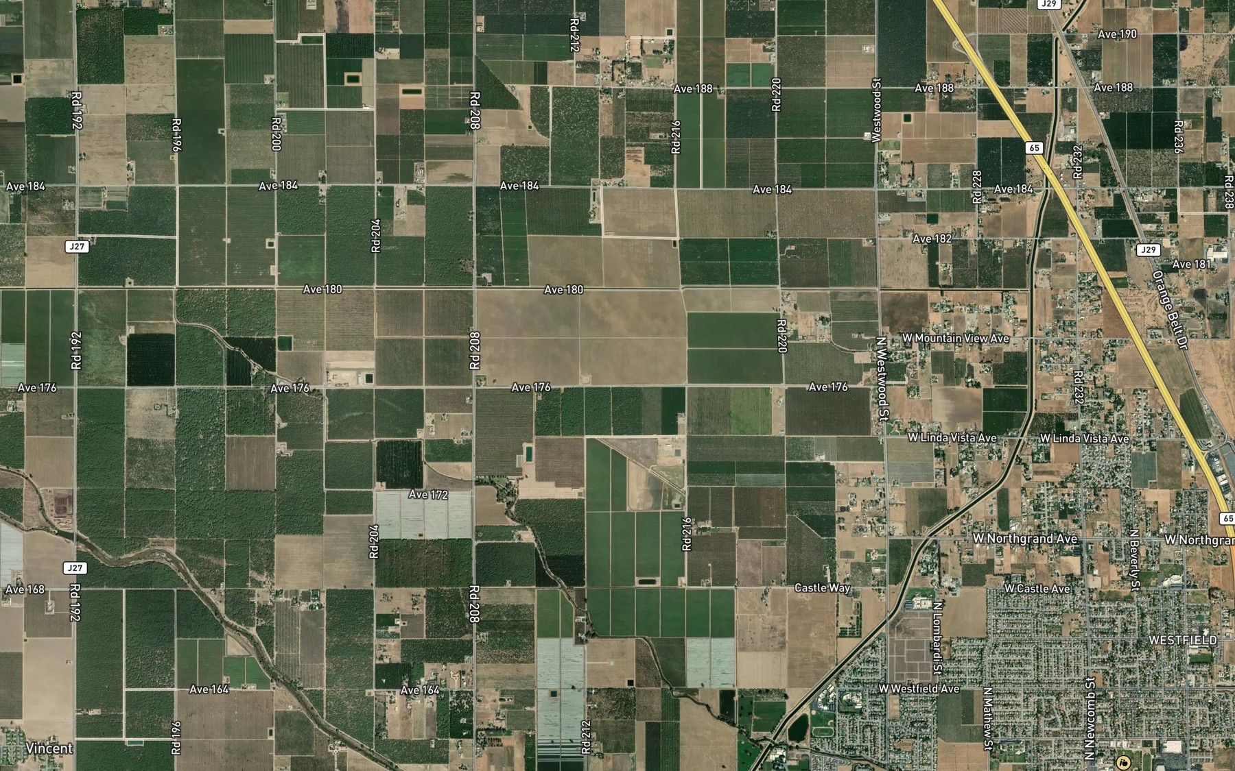 Satellite map of the Dead Horse Slough
