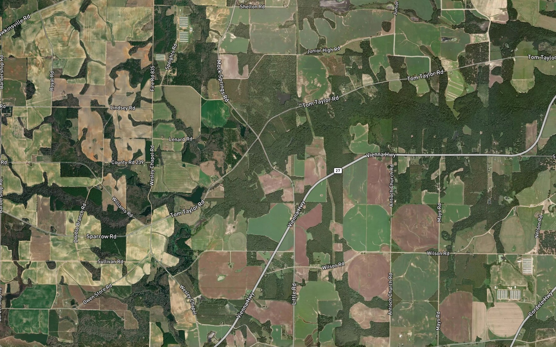 Satellite map of the Mock Spring