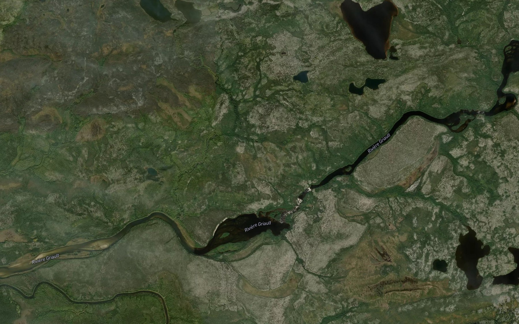 Satellite map of the Rapides Achiskataukach