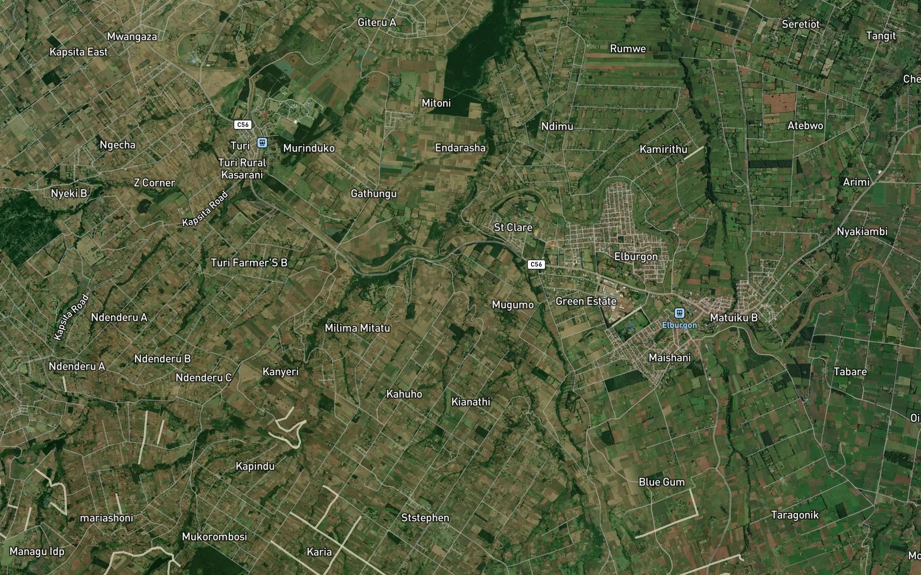 Satellite map of the Marashoni