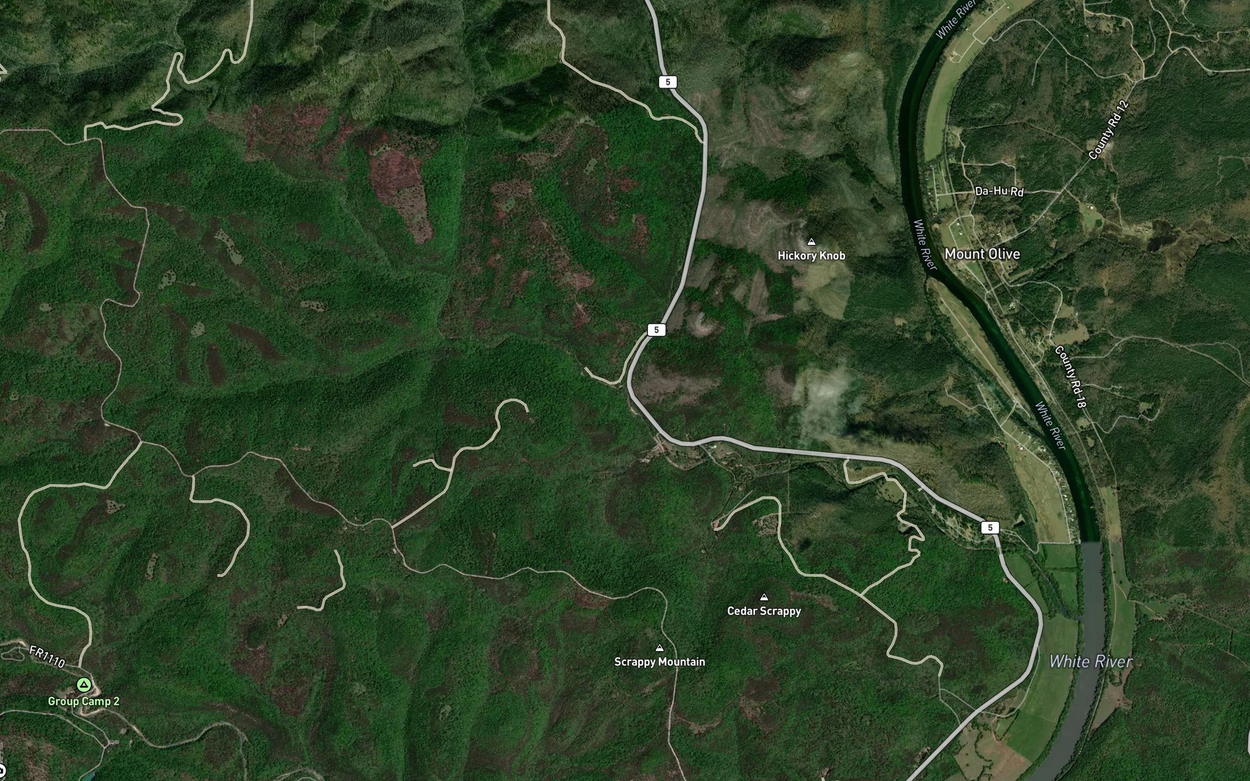 Satellite map of the West Livingston Creek