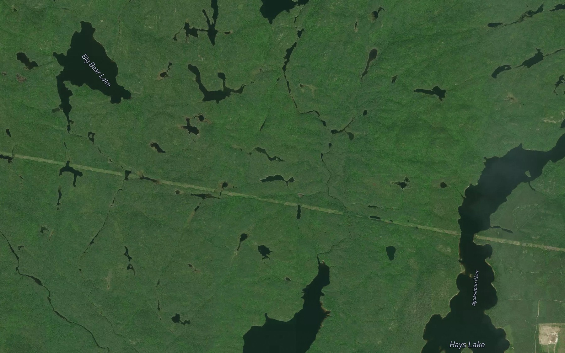Satellite map of the Lizzard Lake
