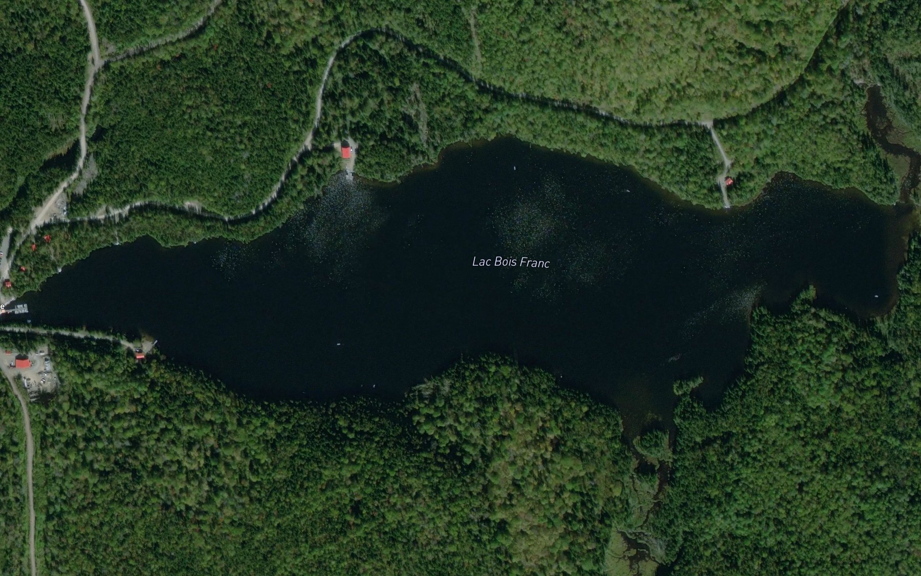 Satellite map of the Lac Bois Franc