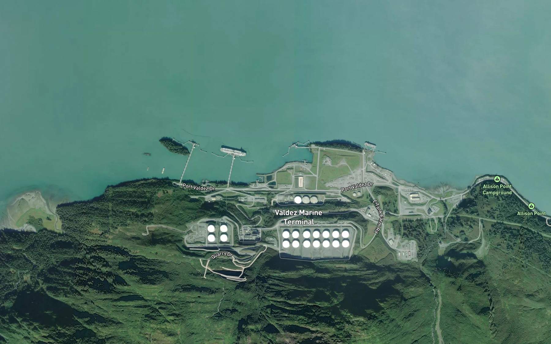 Satellite map of the Dayville Creek