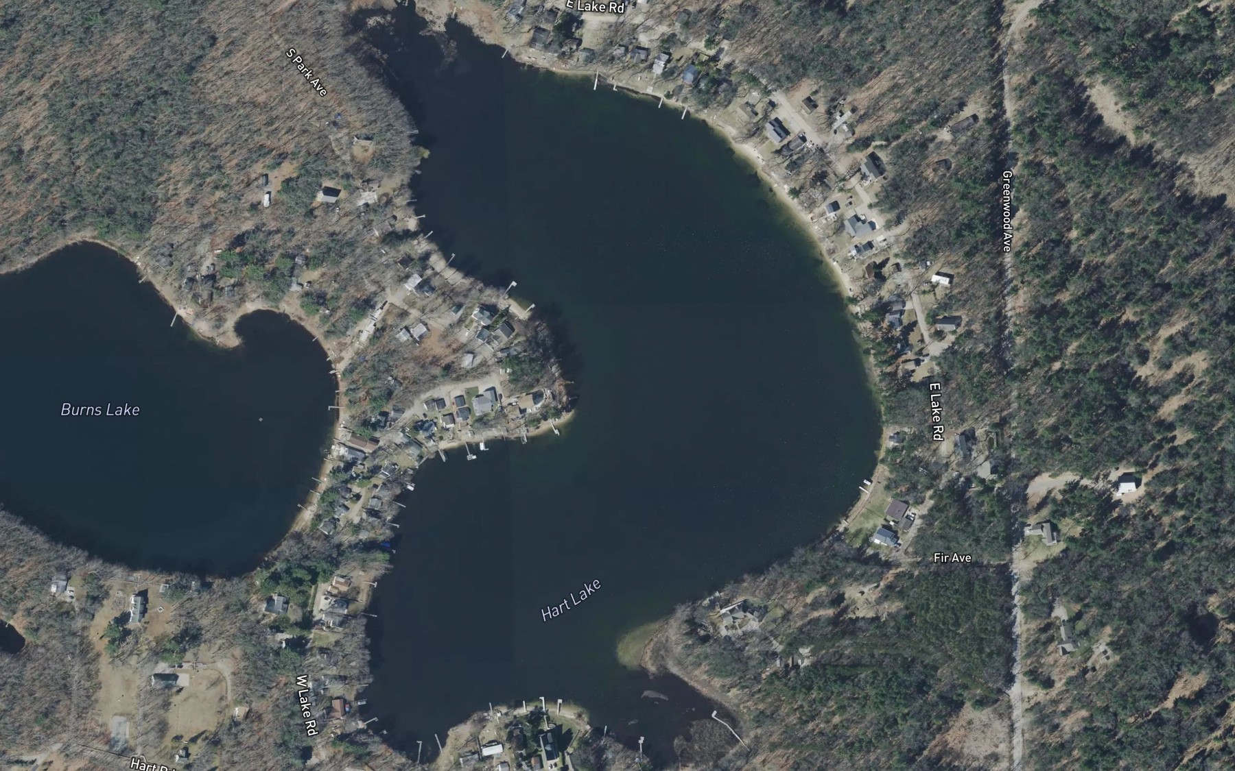 Satellite map of the Hart Lake