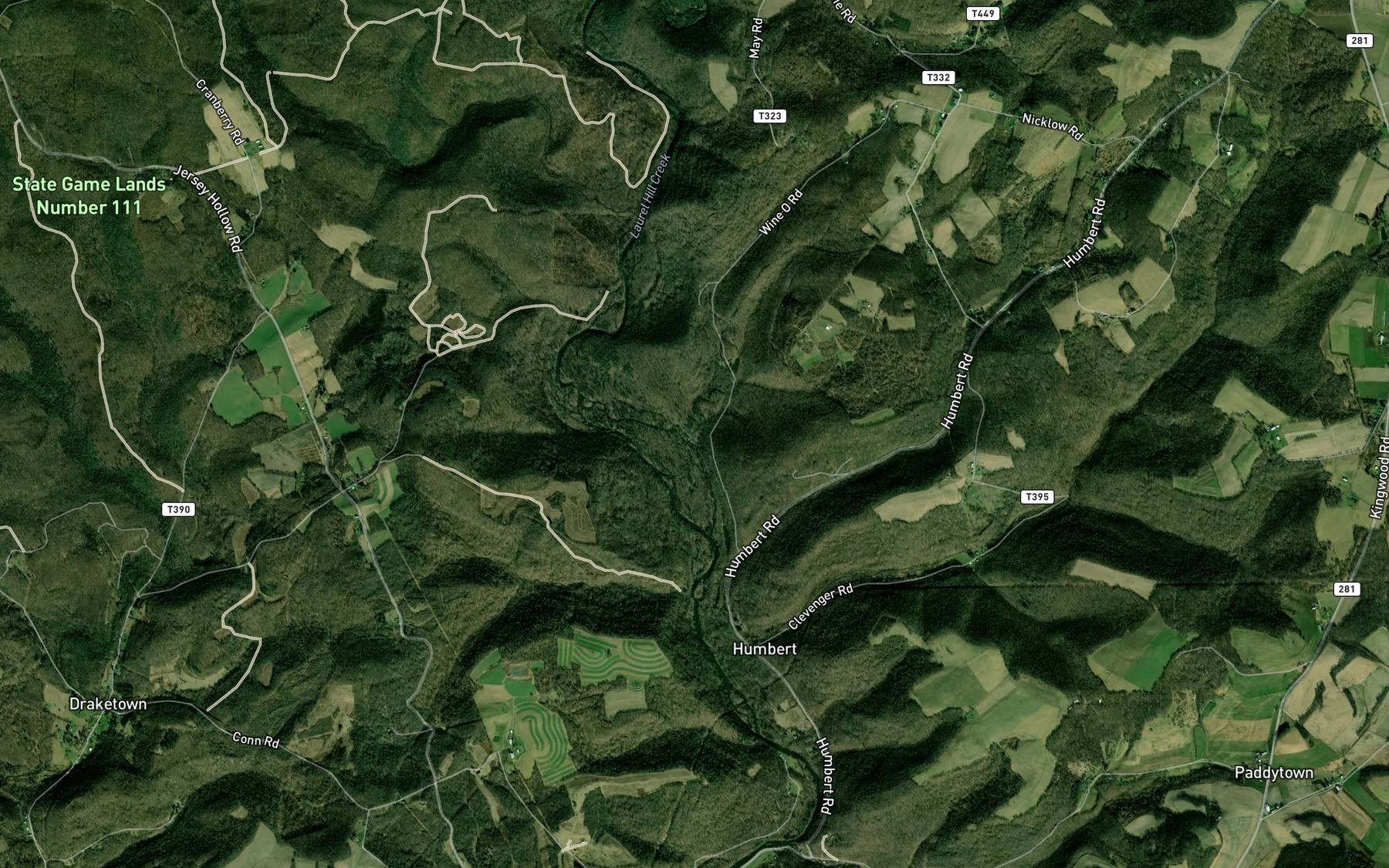Satellite map of the May Run