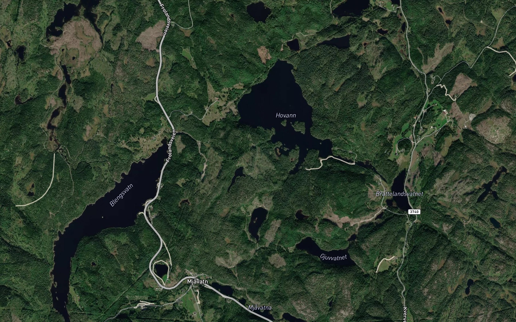 Satellite map of the Styggetjonn