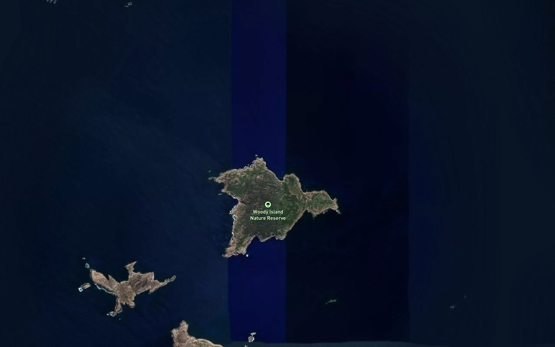 Satellite map of the Skinny Dip Bay