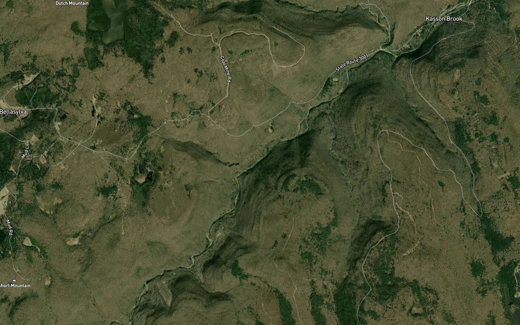 Satellite map of the Becker Brook