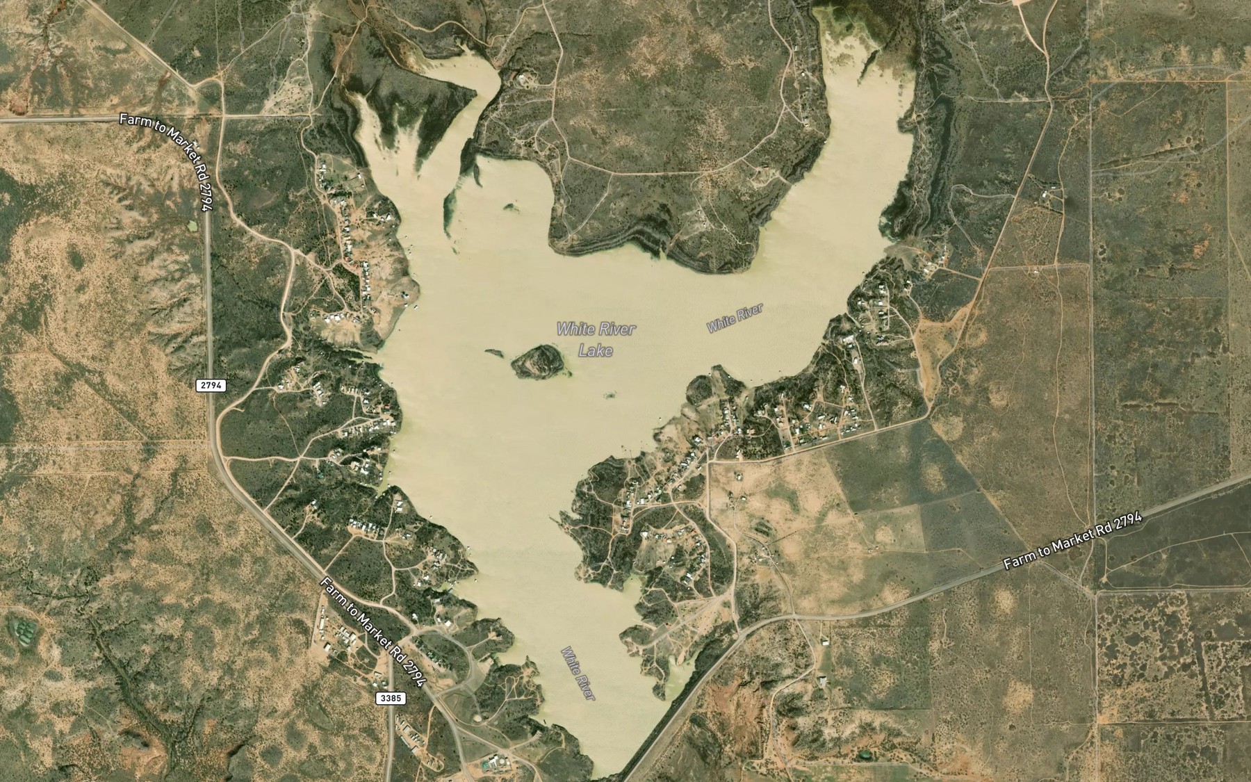 Satellite map of the White River Lake